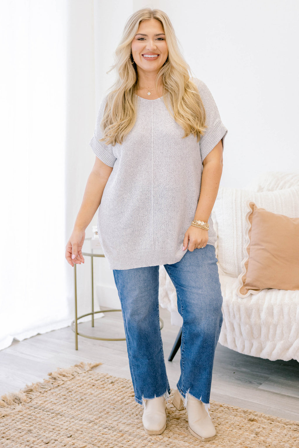 Feels Like The Moment Sweater, Heather Grey