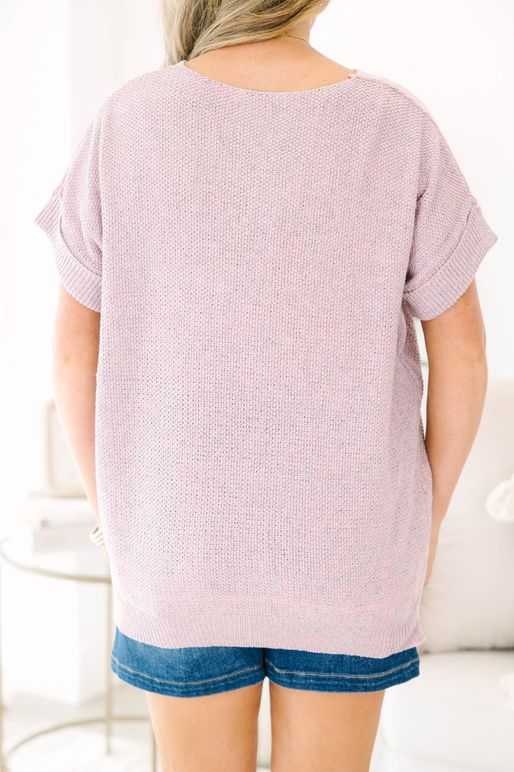 Feels Like The Moment Sweater, Pink Gray