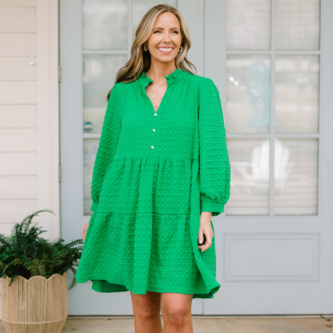 Feels Like Yesterday Dress, Kelly Green