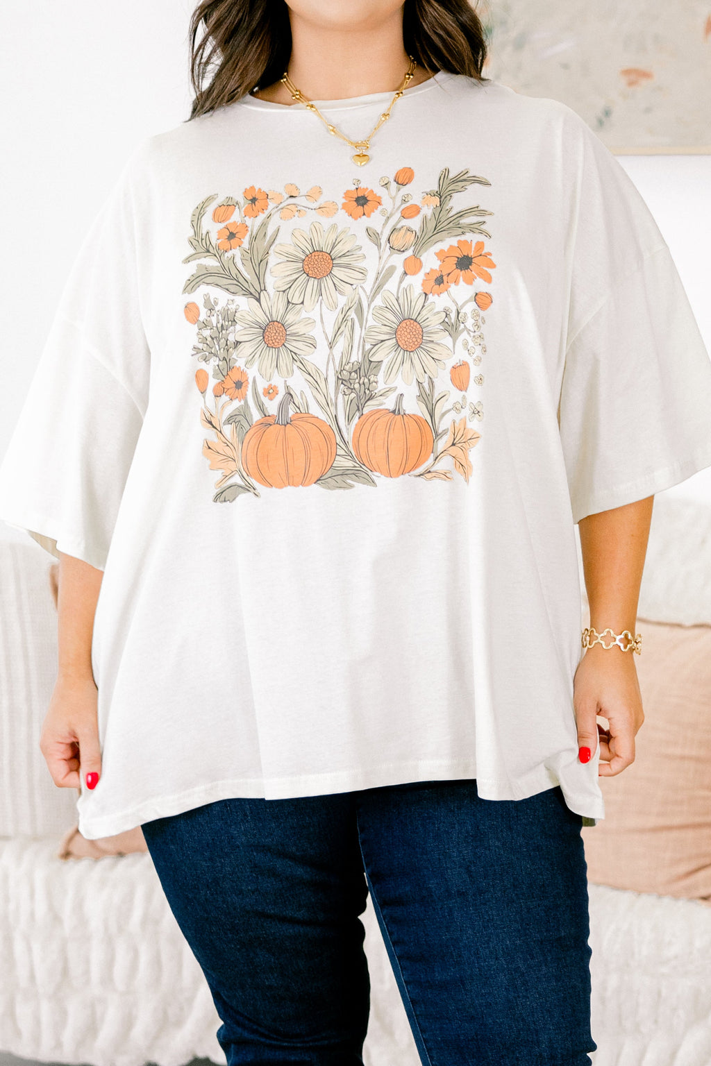Field Of Flowers Boyfriend Tee, Ivory