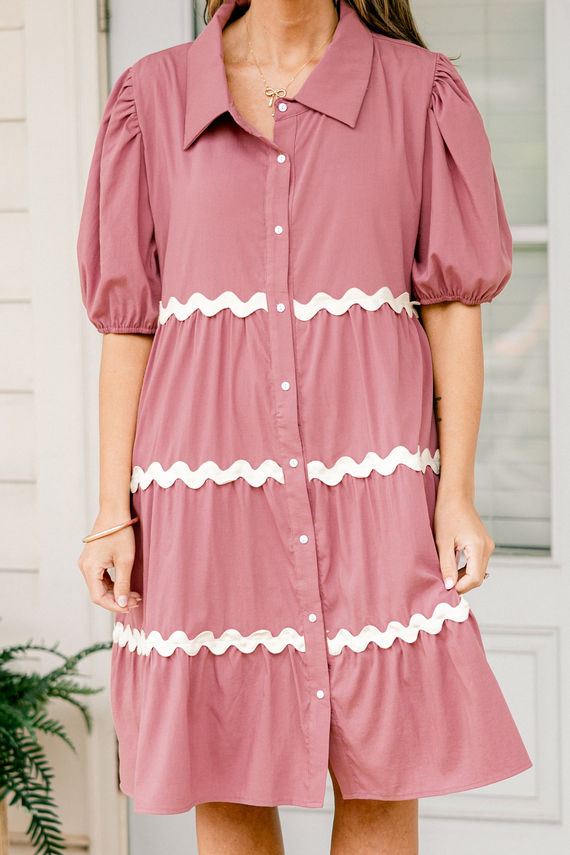 Fiery Hearts Dress, Mauve