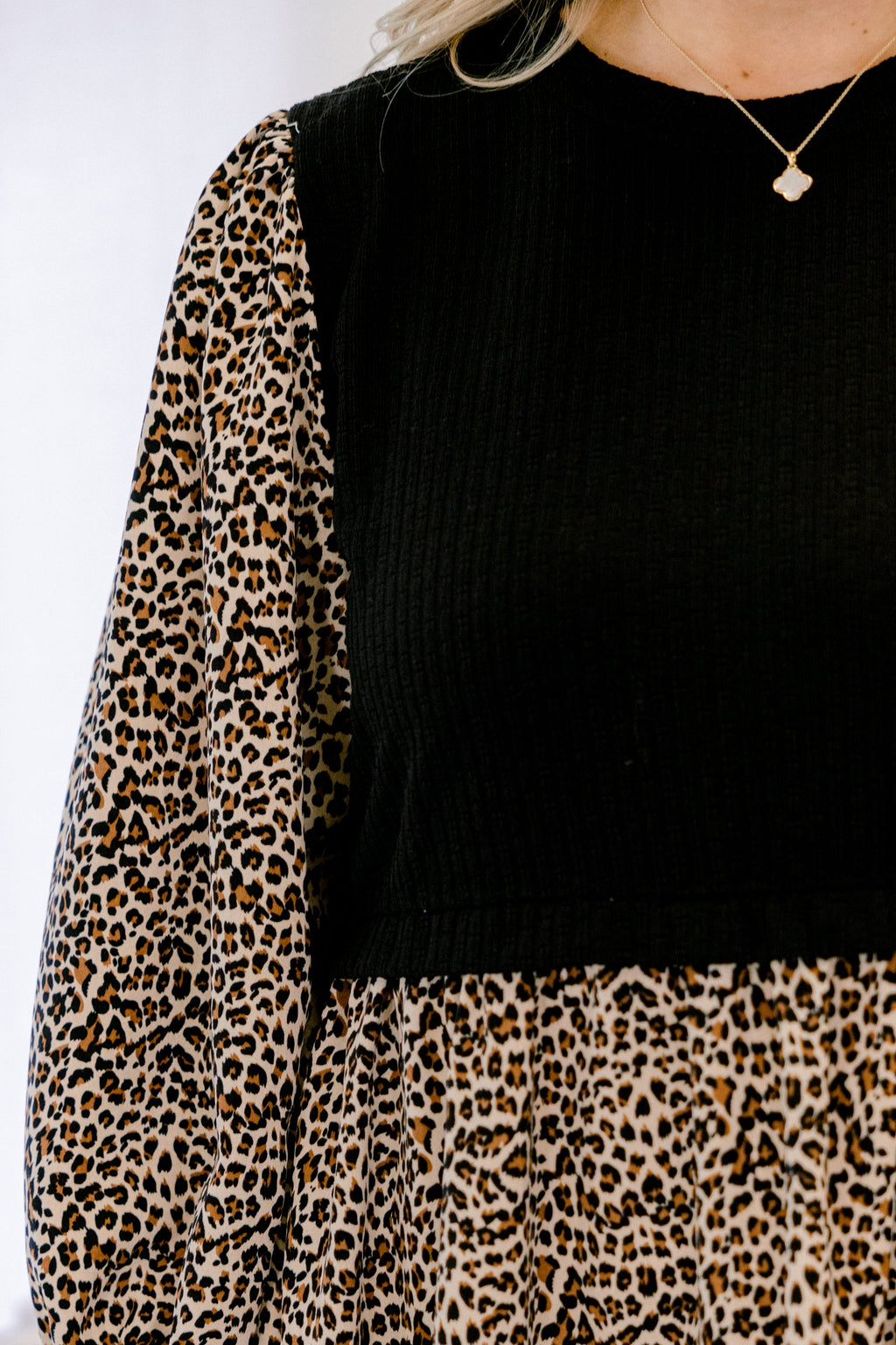 Find Love Again Dress, Black Leopard