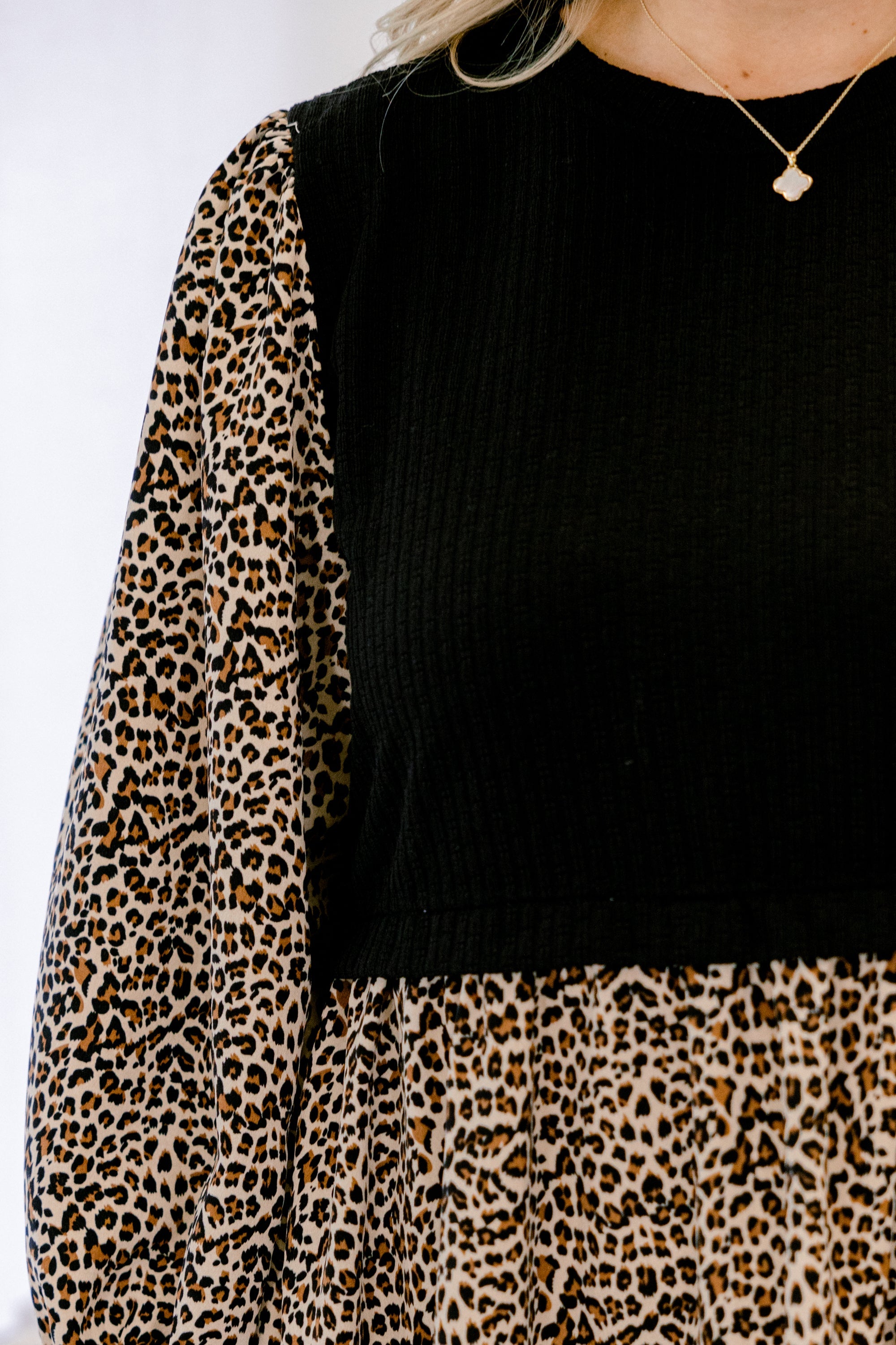Find Love Again Dress, Black Leopard