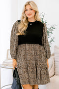 Find Love Again Dress, Black Leopard