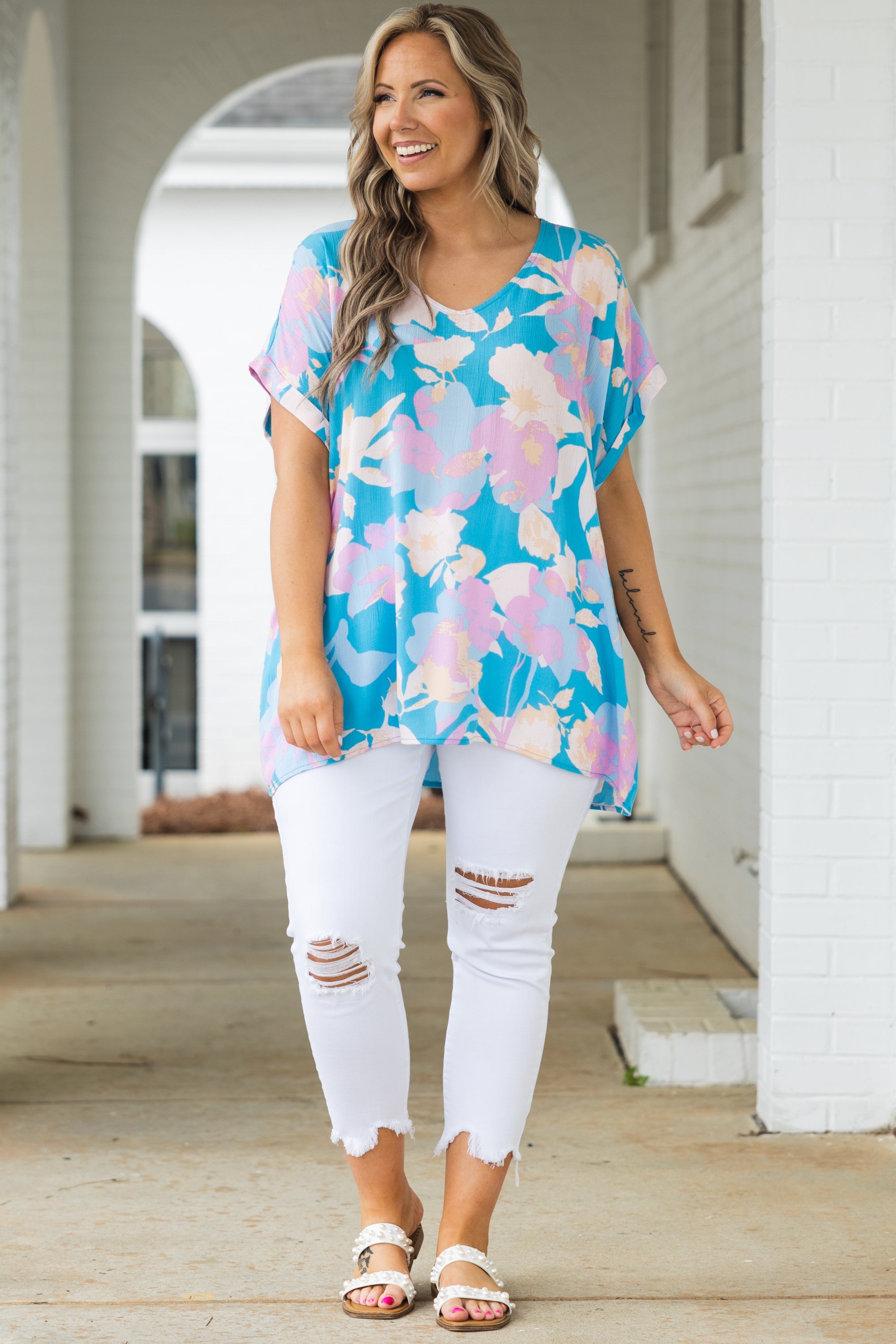 Find Me In Tahiti Top, Sky Blue