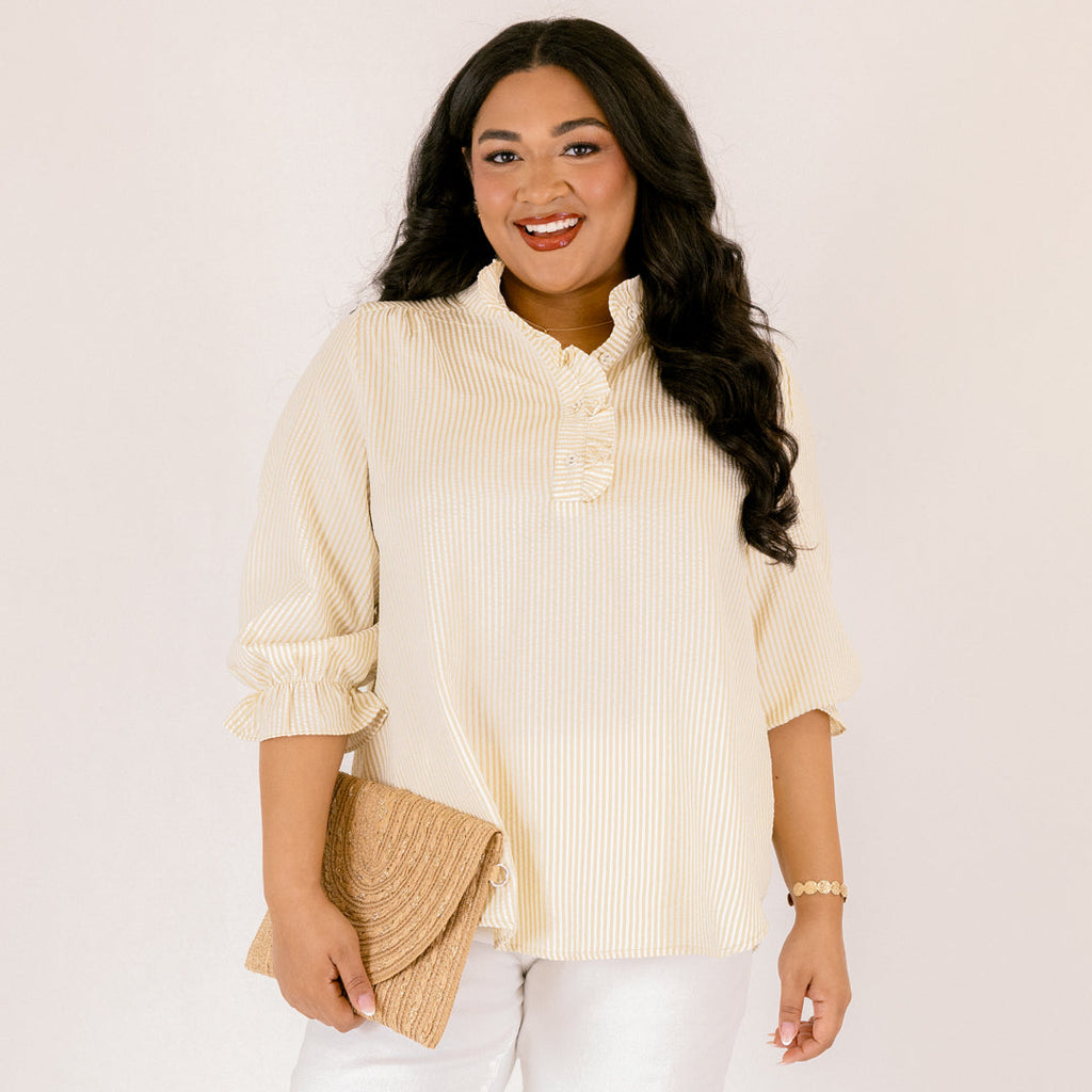 Find My Muse Top, Tan Stripe