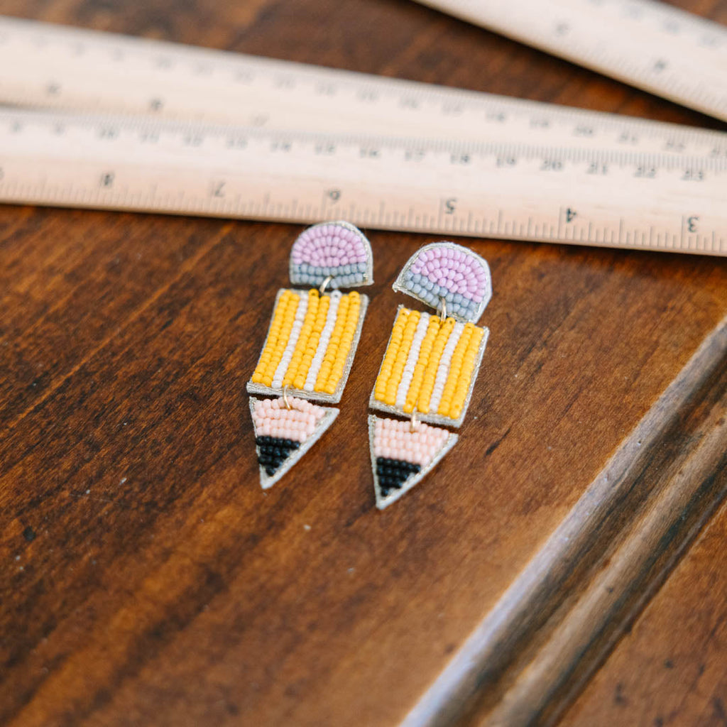 Fine Line Flair Earrings, Yellow