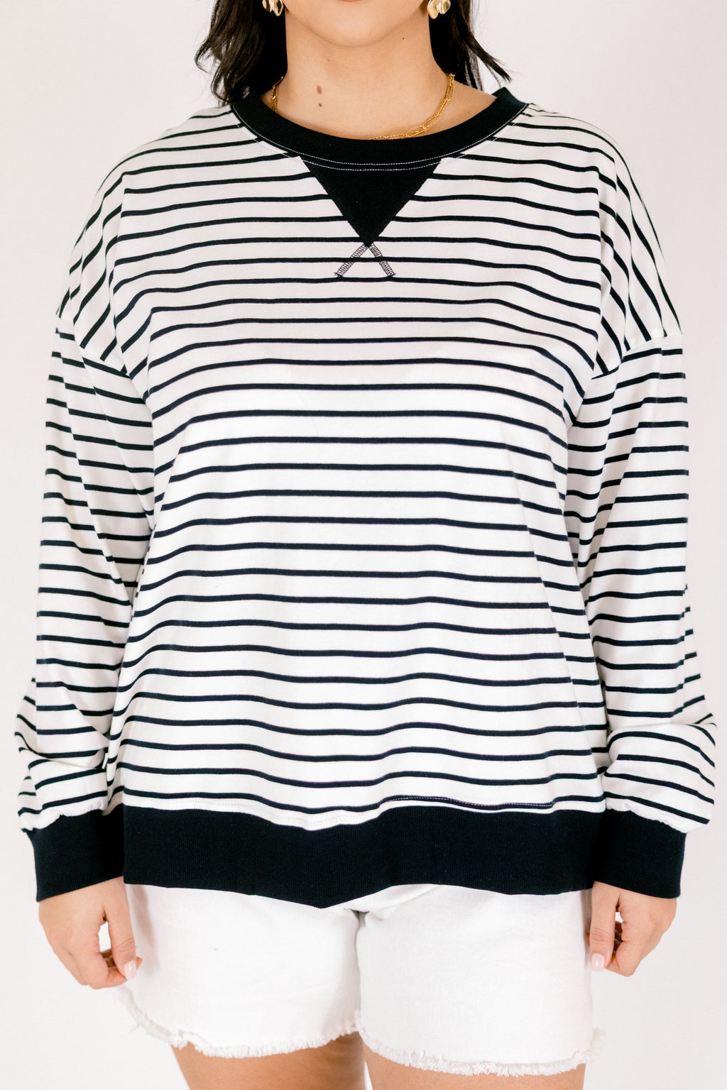 Fireside Feels Pullover, White/Black