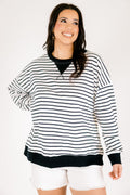 Fireside Feels Pullover, White/Black