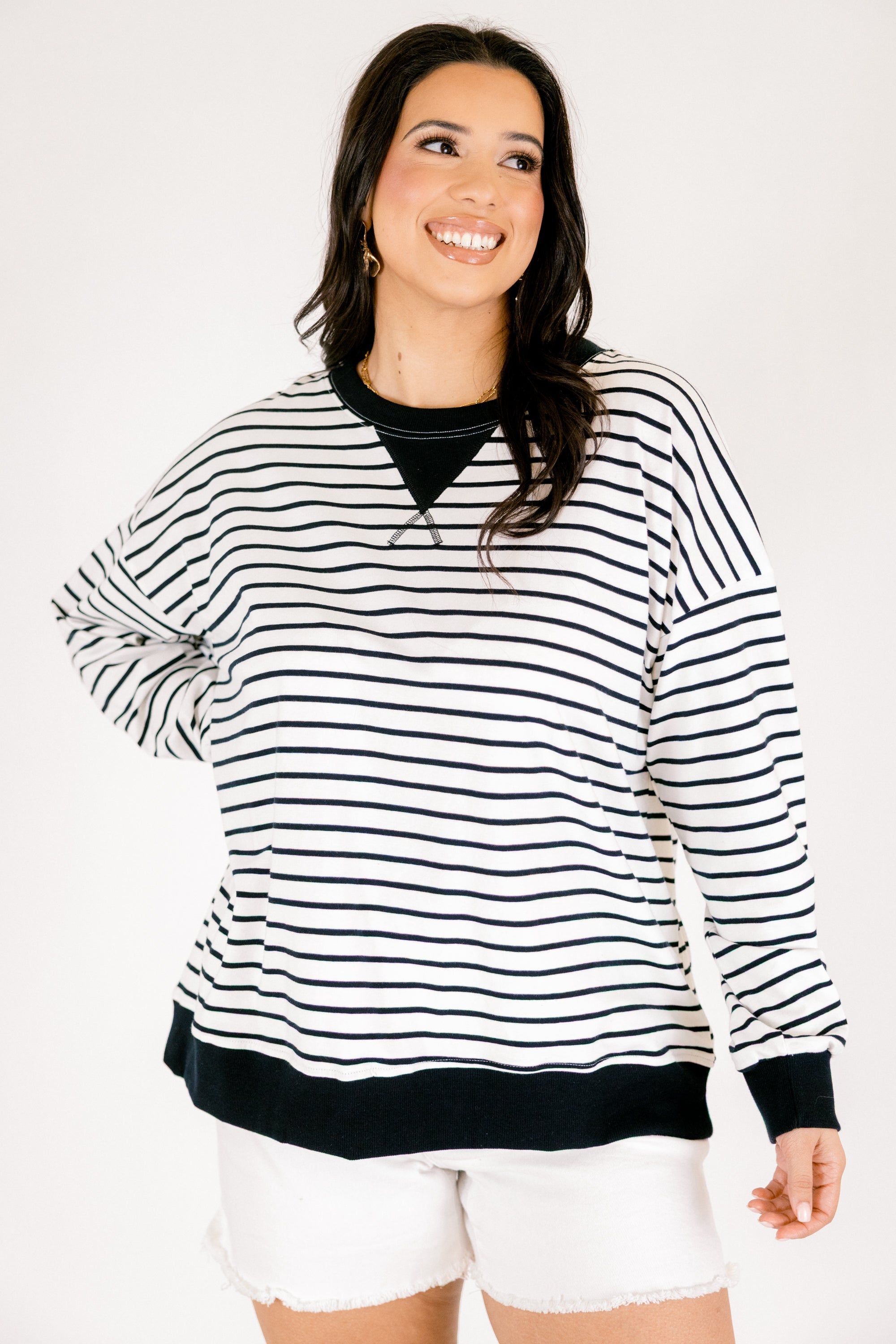 Fireside Feels Pullover, White/Black