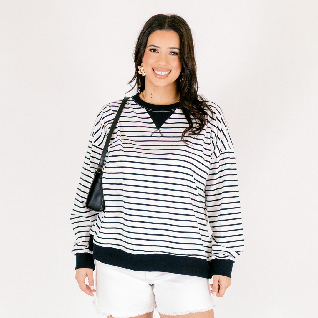 Fireside Feels Pullover, White/Black