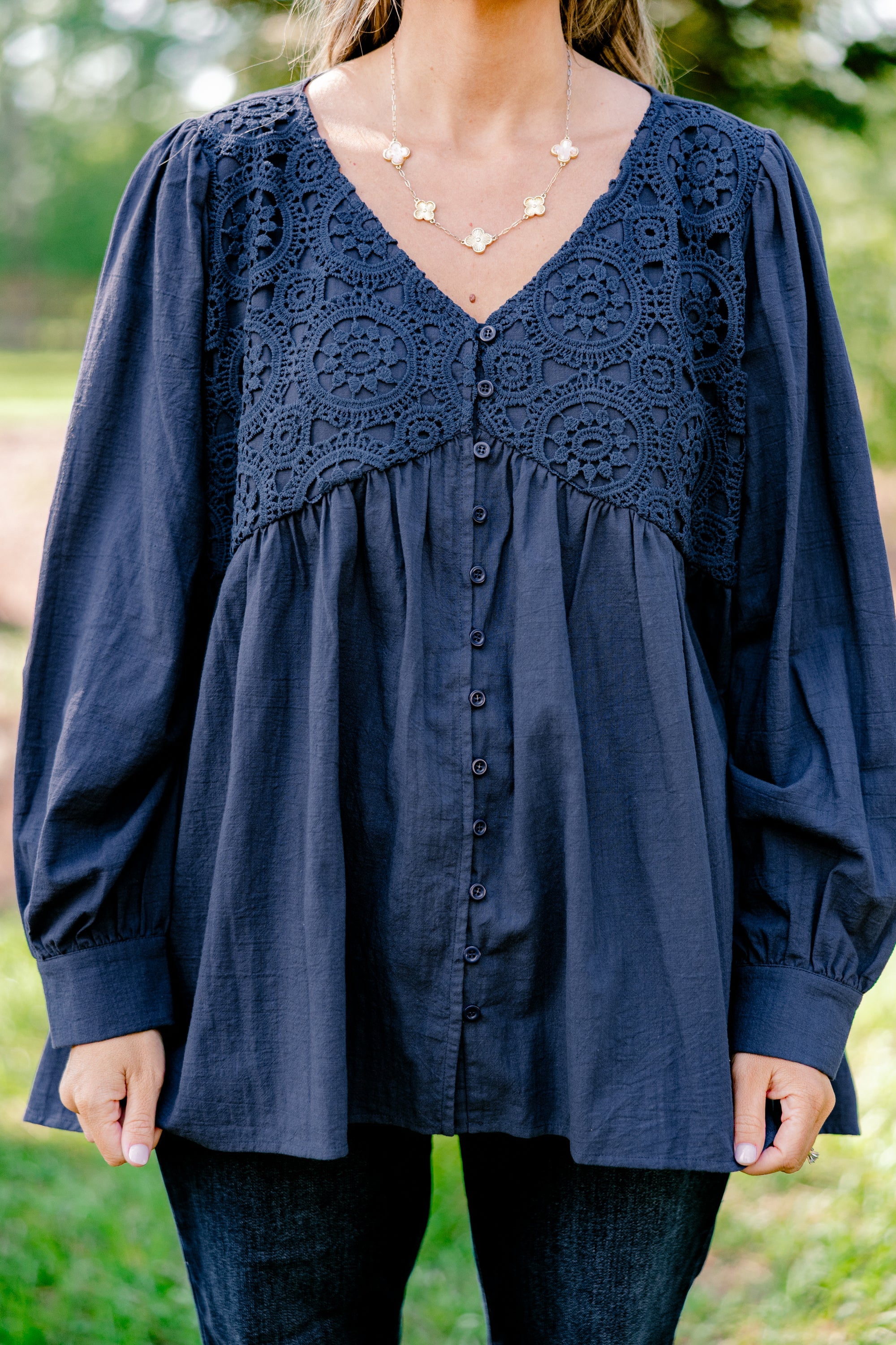 Fireside Stories Top, Blue