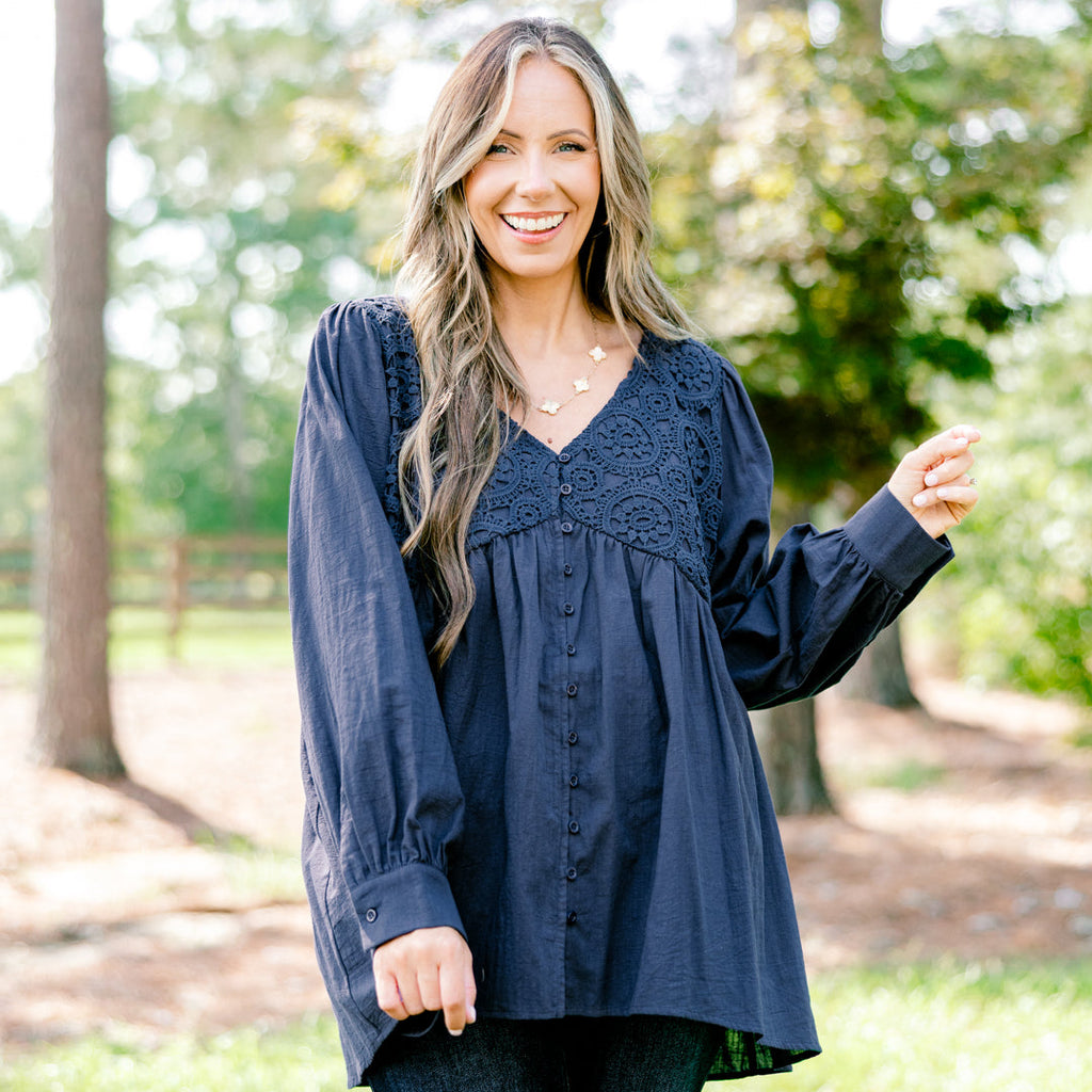 Fireside Stories Top, Blue