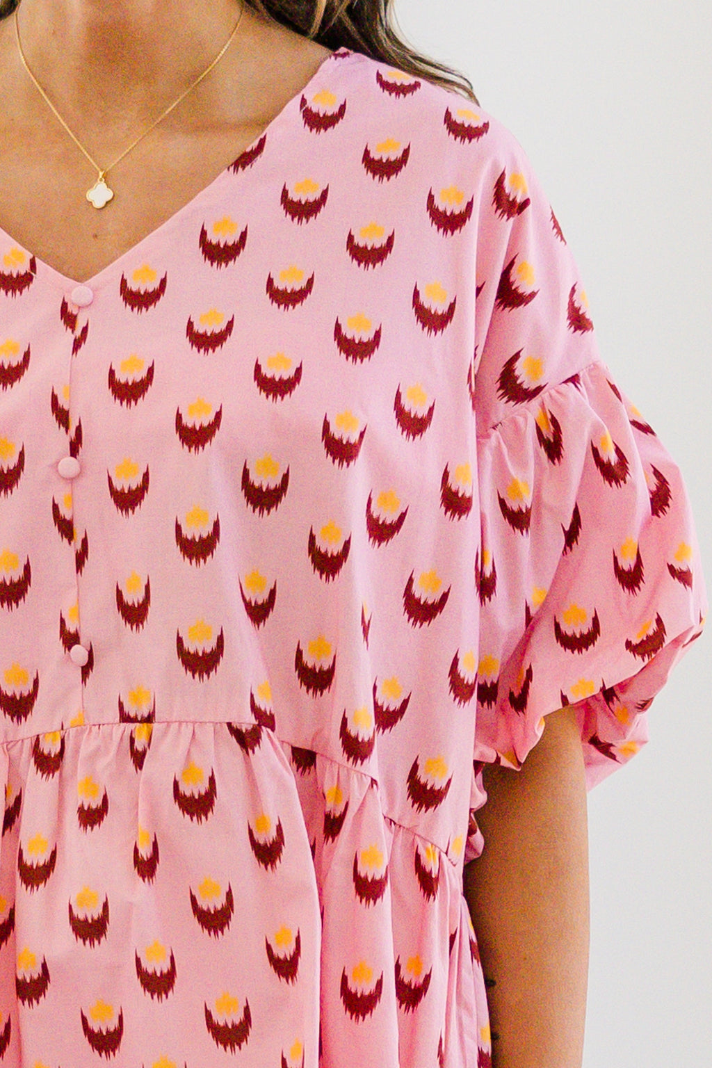 First Glance Top, Pink-Yellow