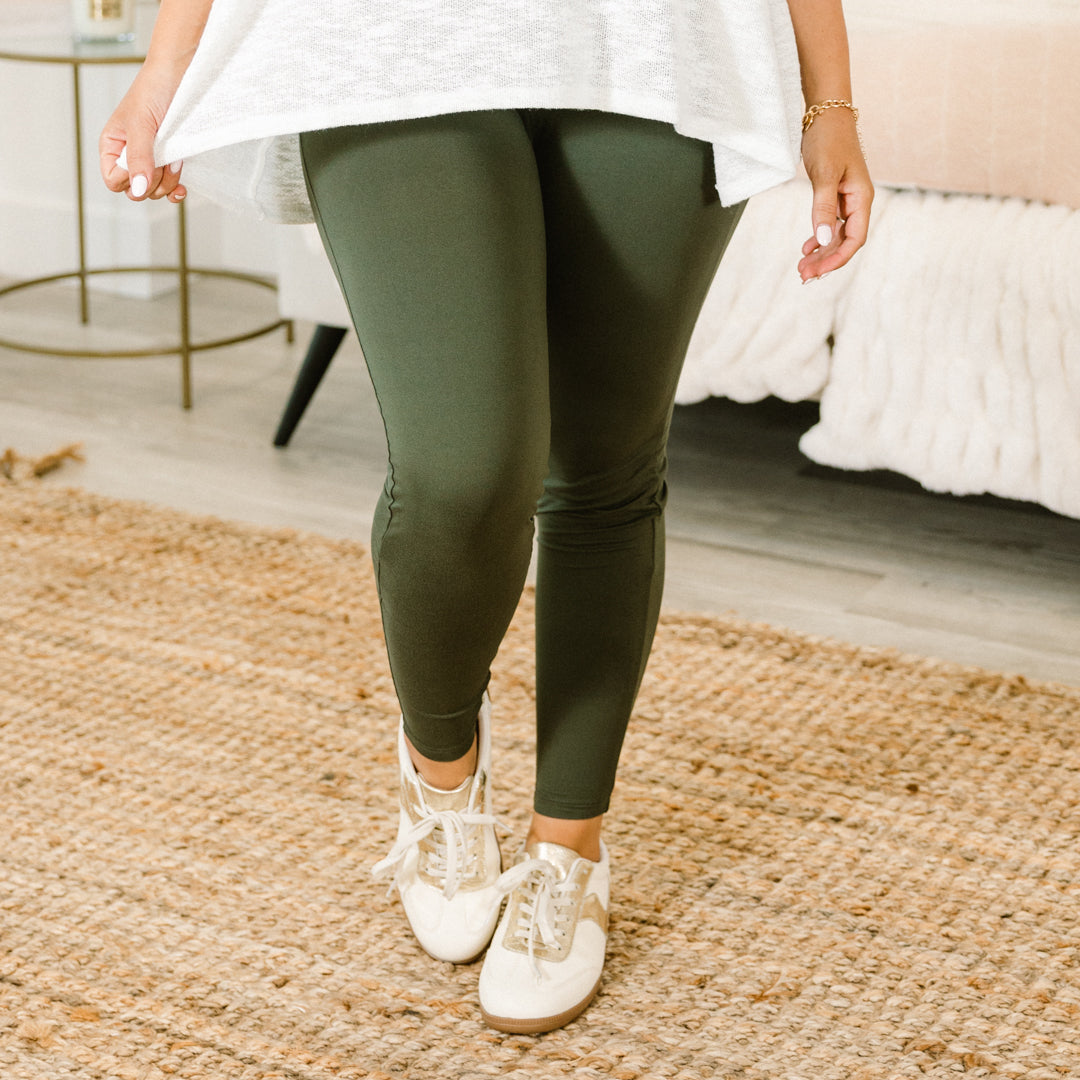 First Place Leggings, Dark Olive