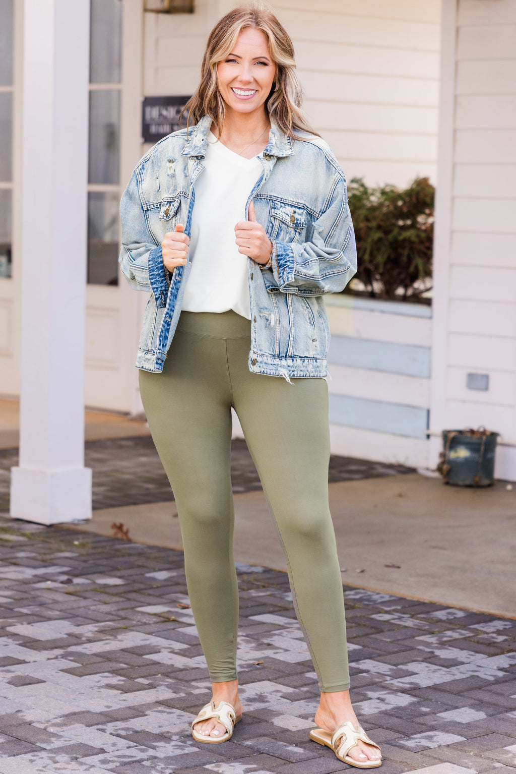 First Place Leggings, Light Olive