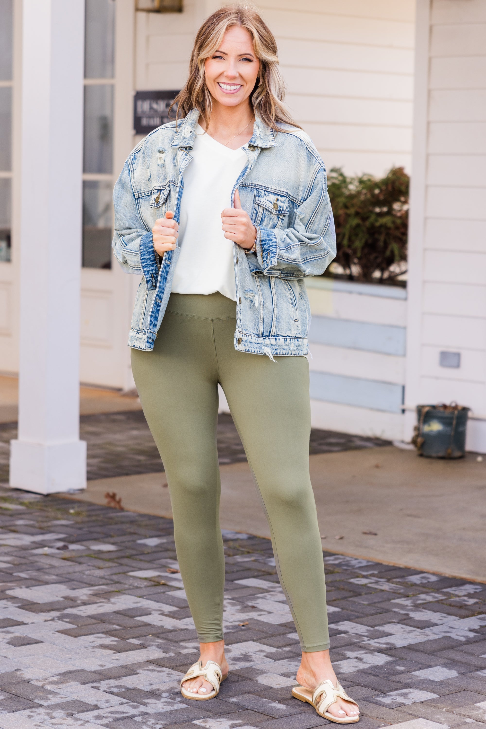 First Place Leggings, Light Olive