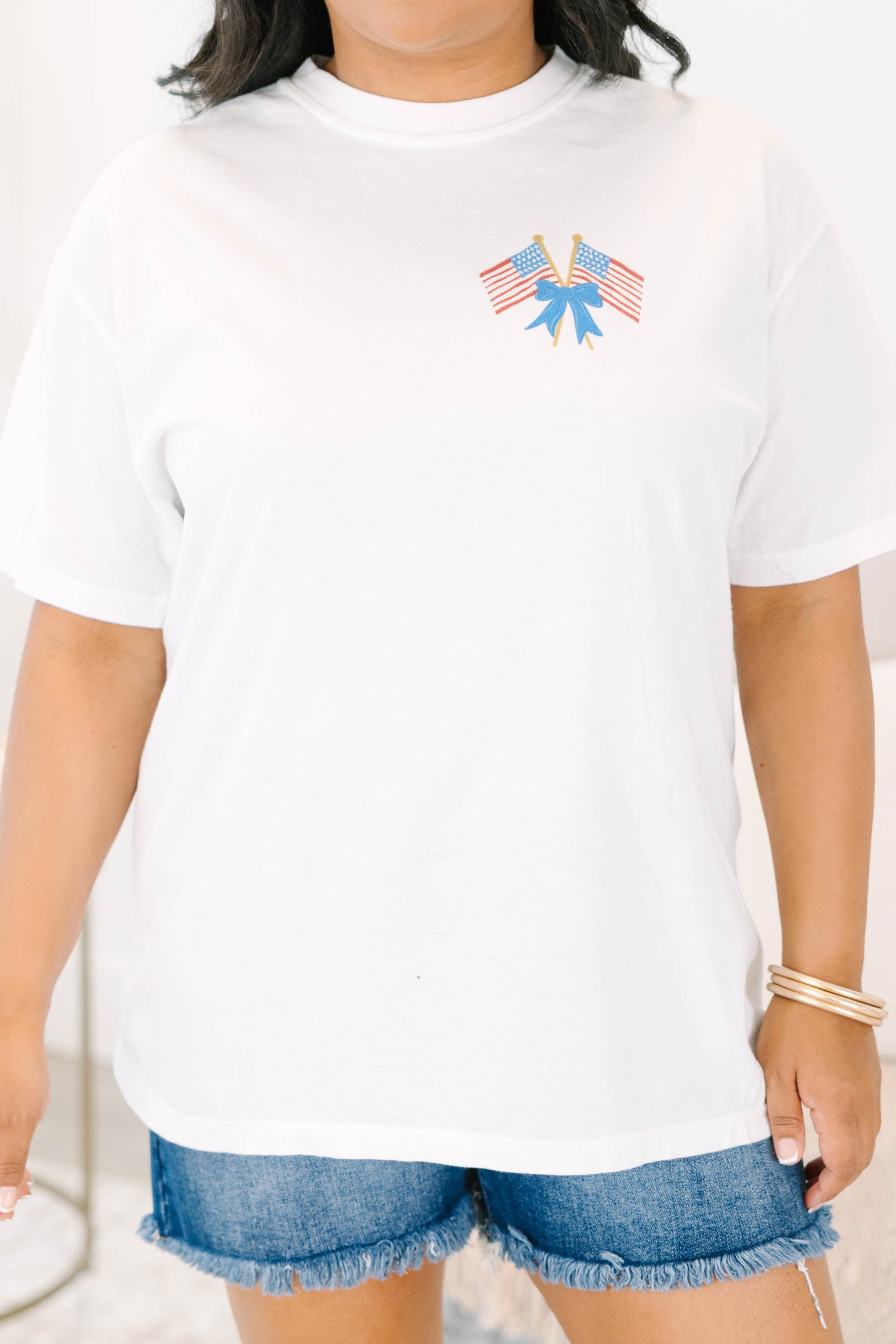 Flags & Stripes Vintage Wash Tee, White