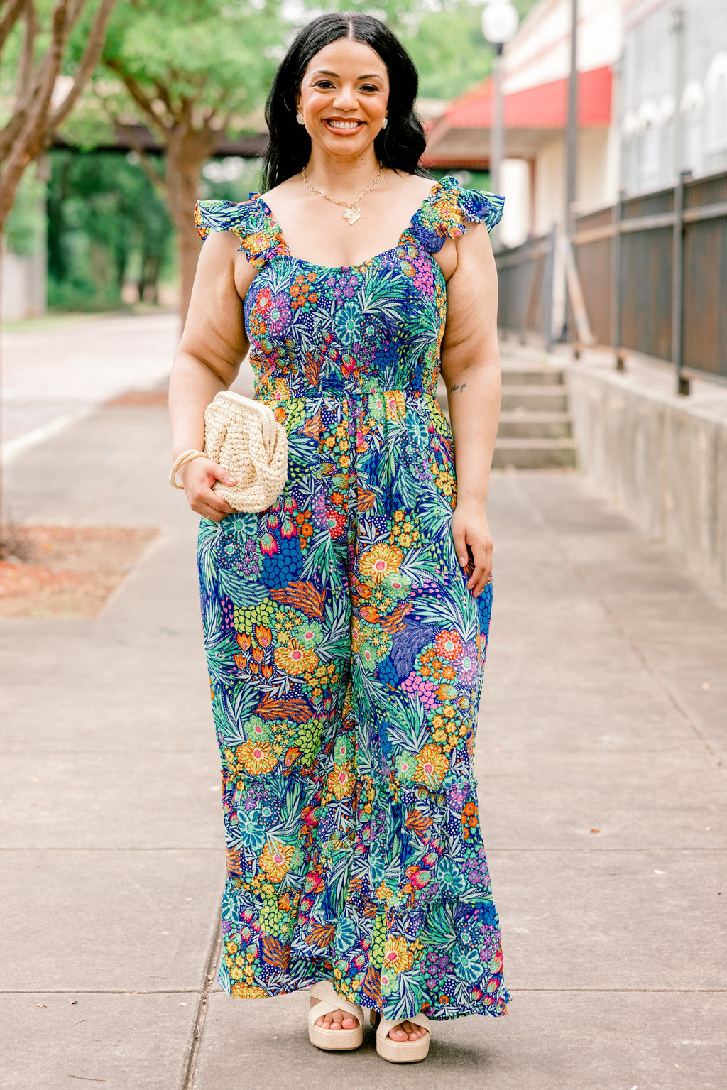 Flirty Touch Jumpsuit, Navy