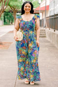 Flirty Touch Jumpsuit, Navy