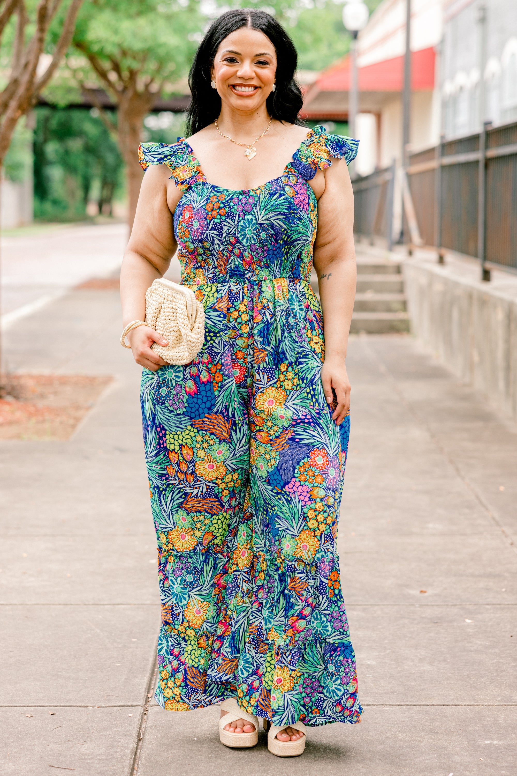 Flirty Touch Jumpsuit, Navy