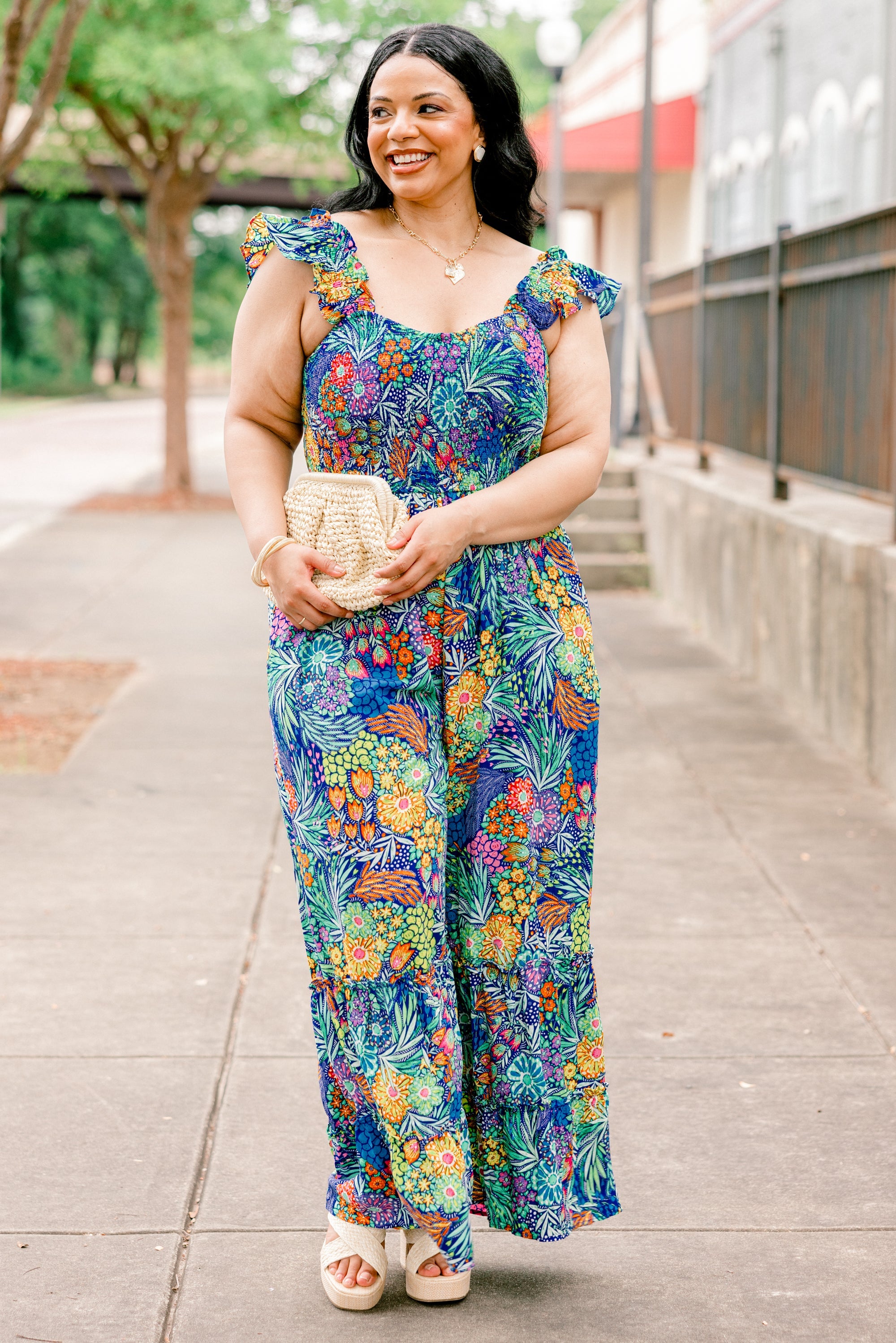 Flirty Touch Jumpsuit, Navy