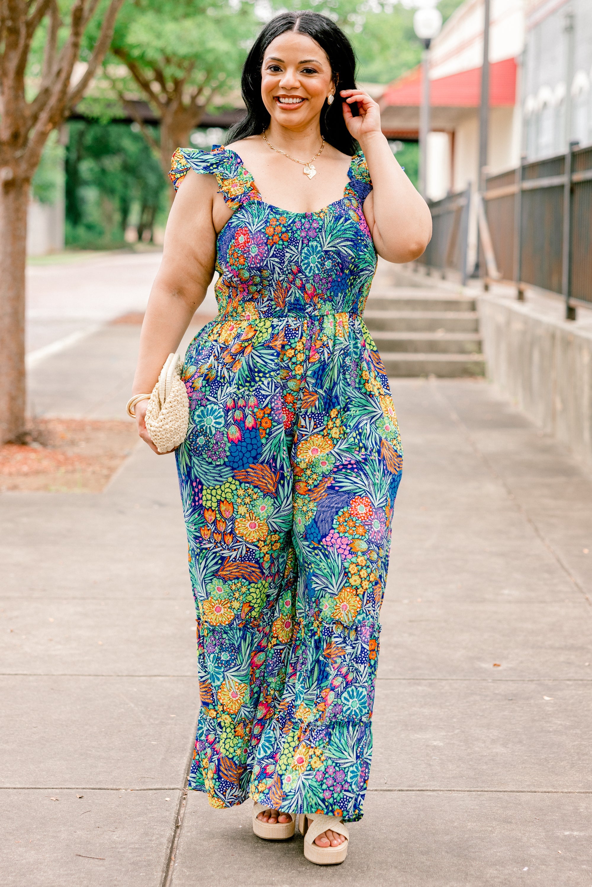 Flirty Touch Jumpsuit, Navy