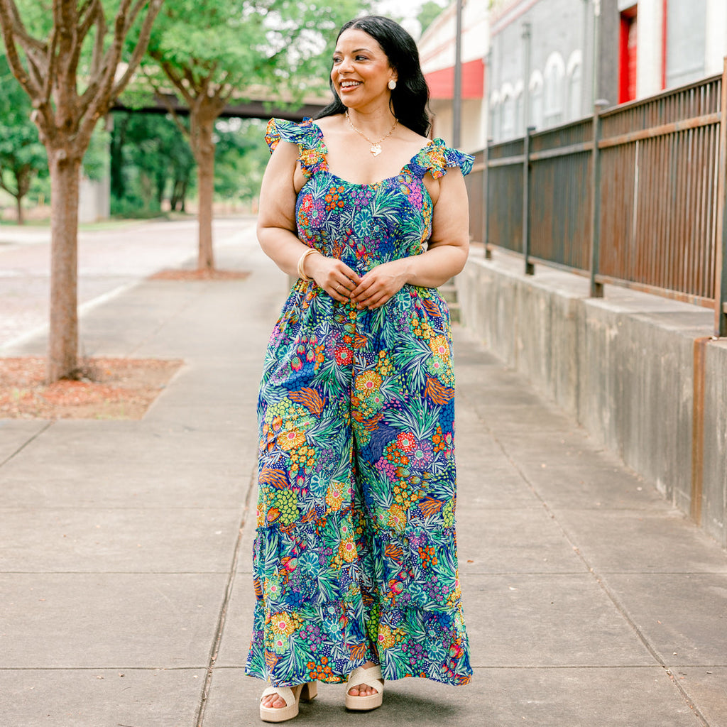 Flirty Touch Jumpsuit, Navy