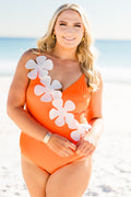 Flirty And Floral Swimsuit, Orange
