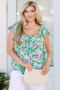 Flower Party Top, Green