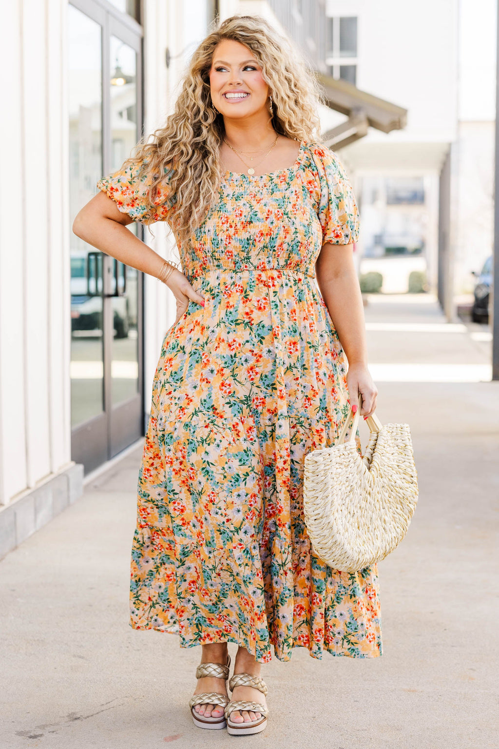 Flowers From The Garden Dress, Peach