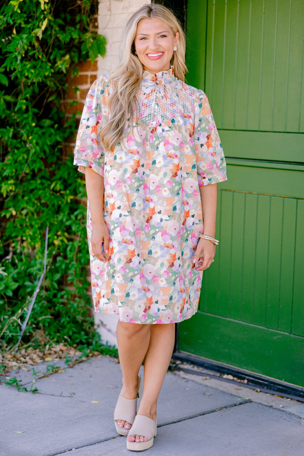 Flowery Language Dress, Pink Multi