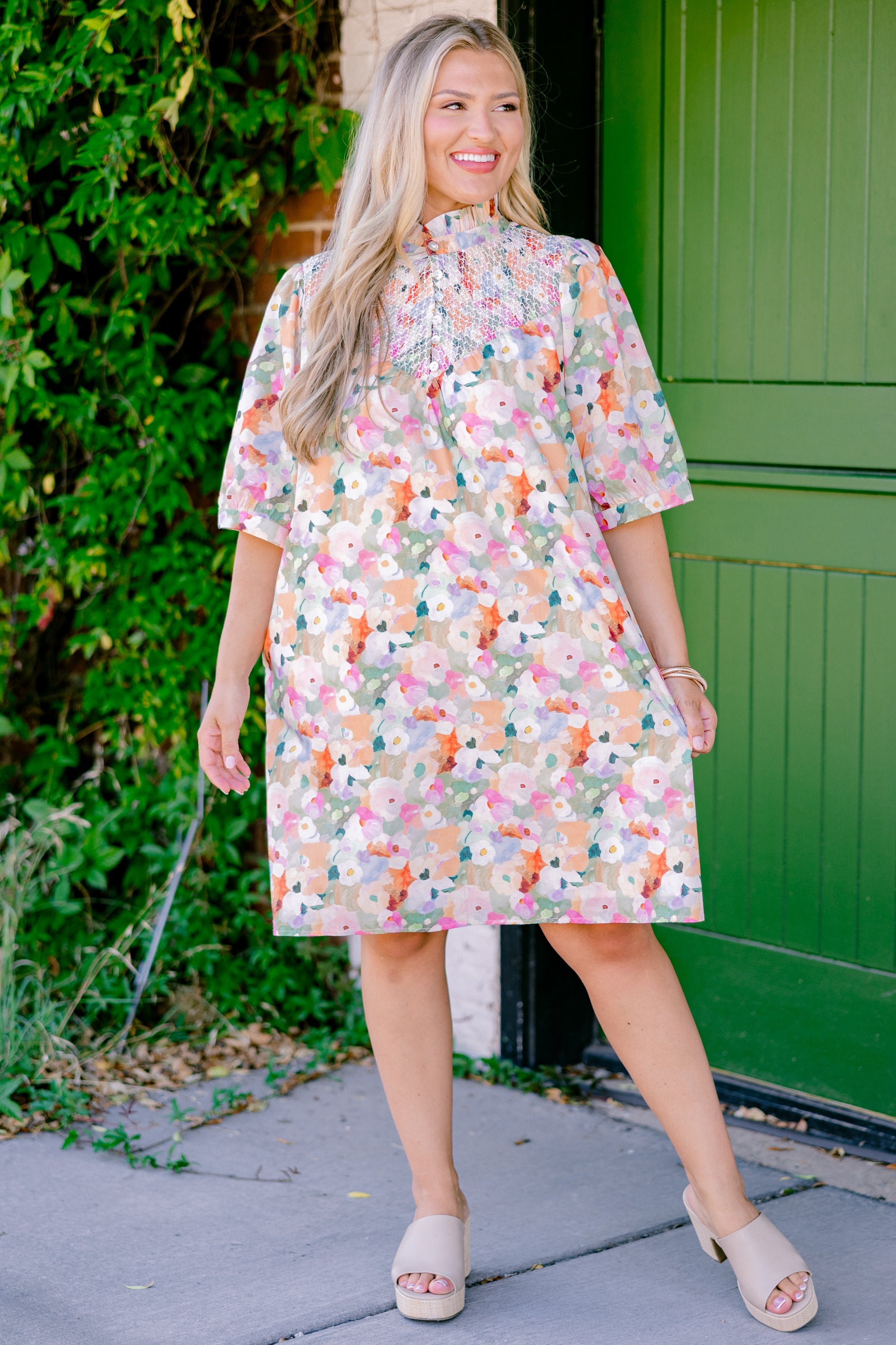 Flowery Language Dress, Pink Multi