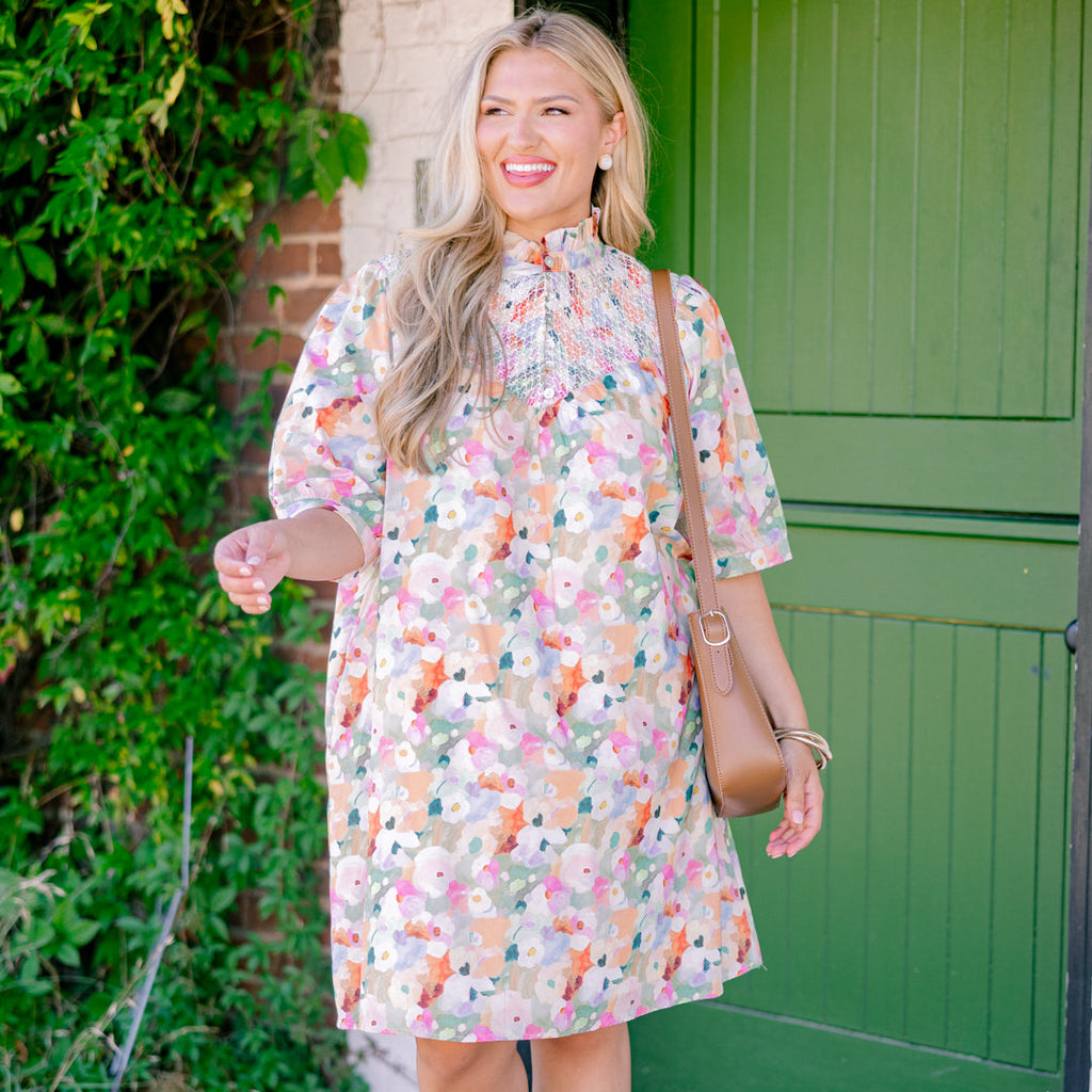 Flowery Language Dress, Pink Multi
