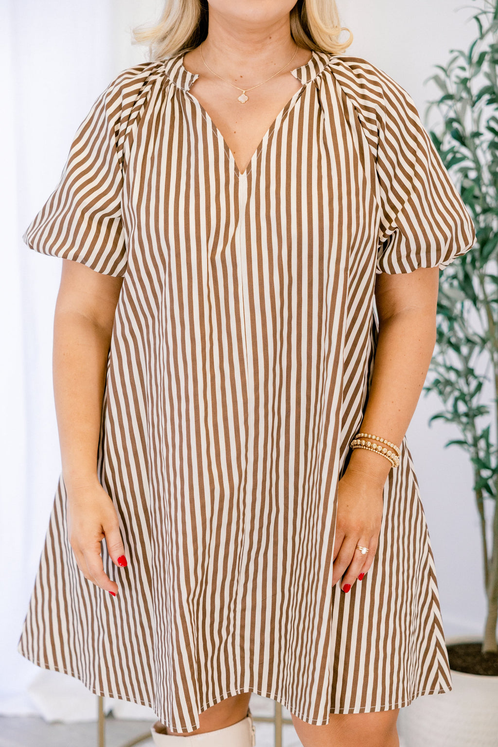 Flutter Away Dress, Brown