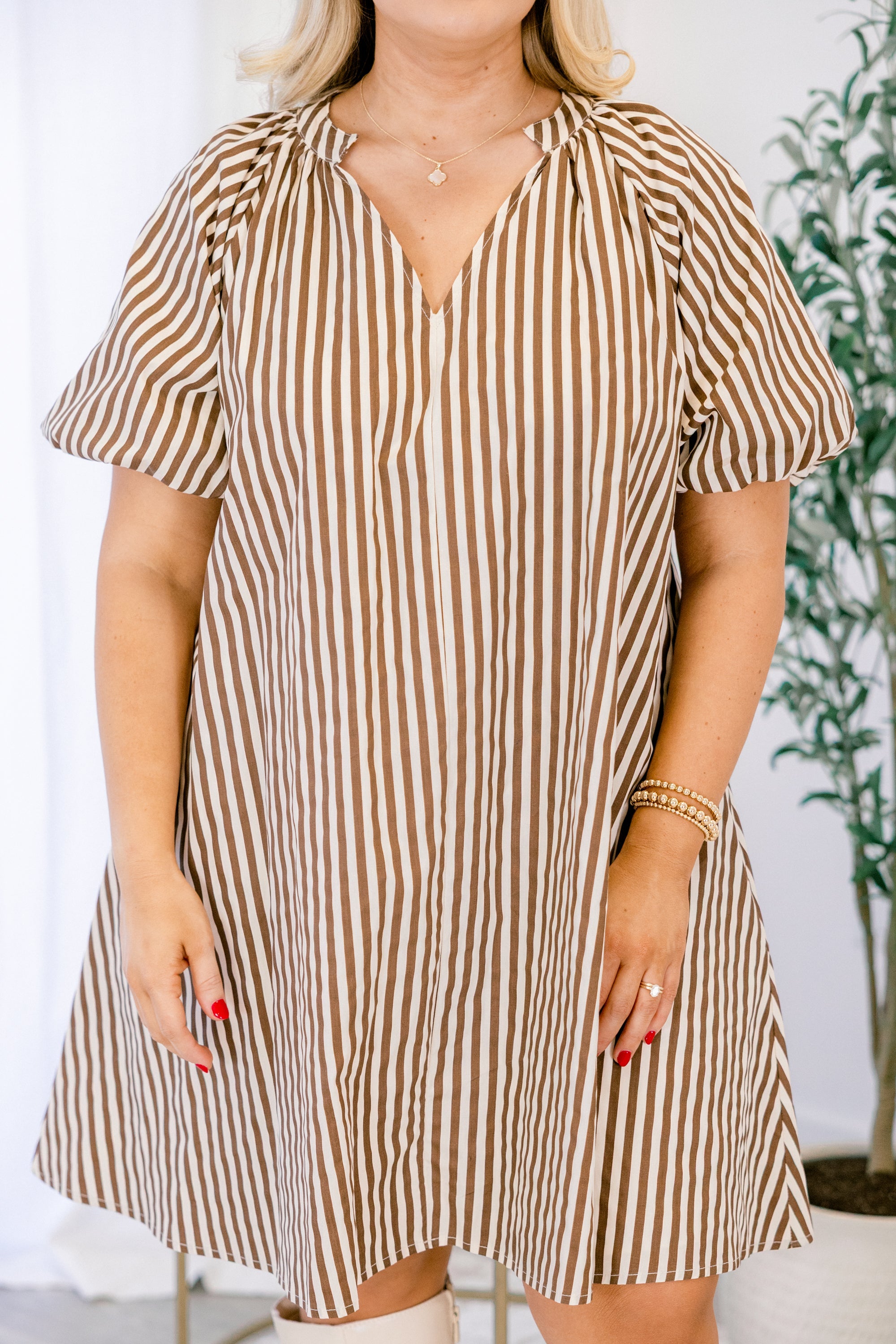 Flutter Away Dress, Brown