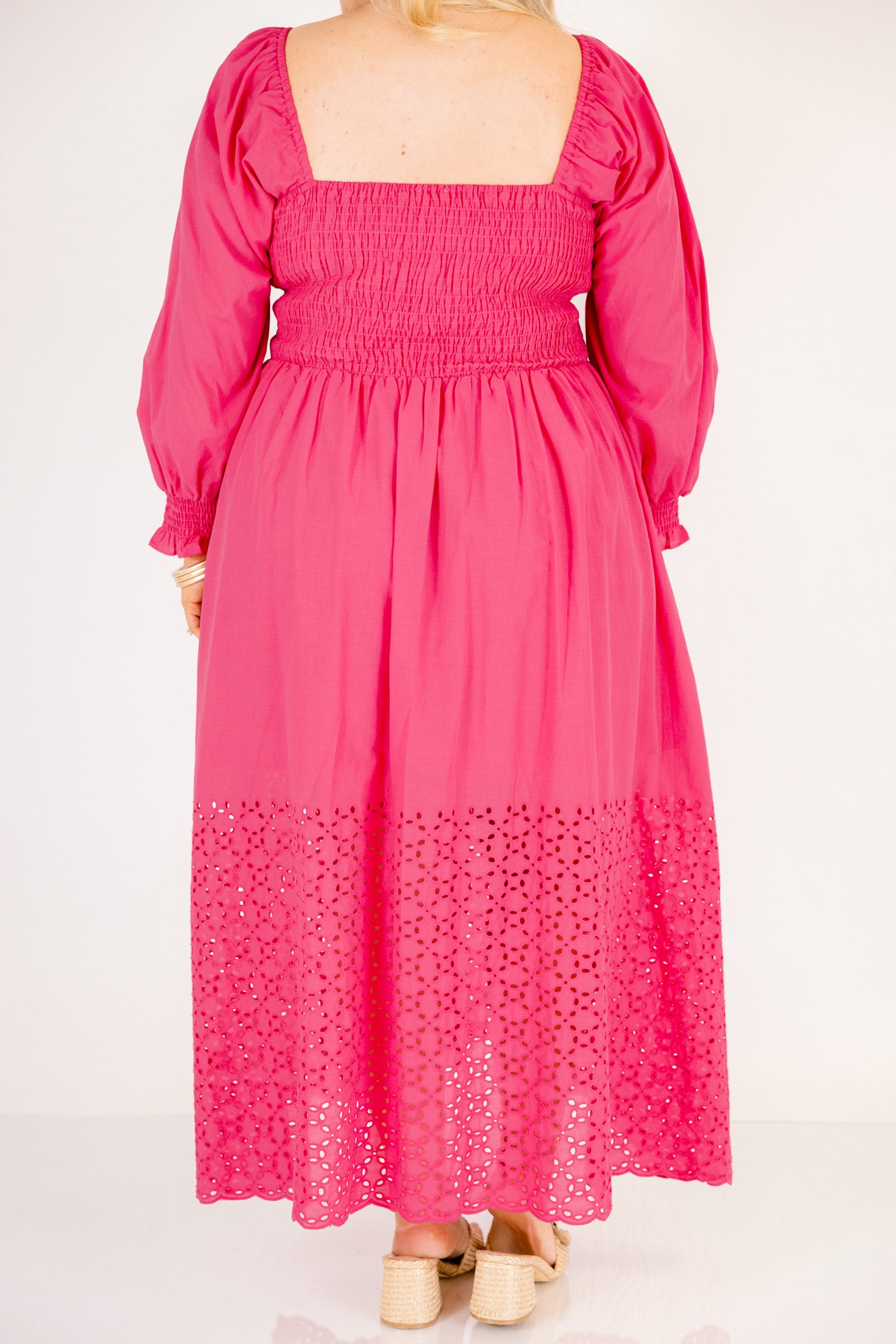 Fluttering Breeze Midi Dress, Hot Pink