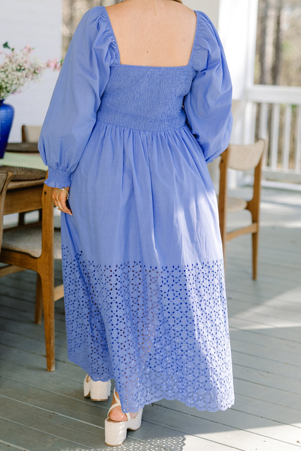Fluttering Breeze Midi Dress, Blue