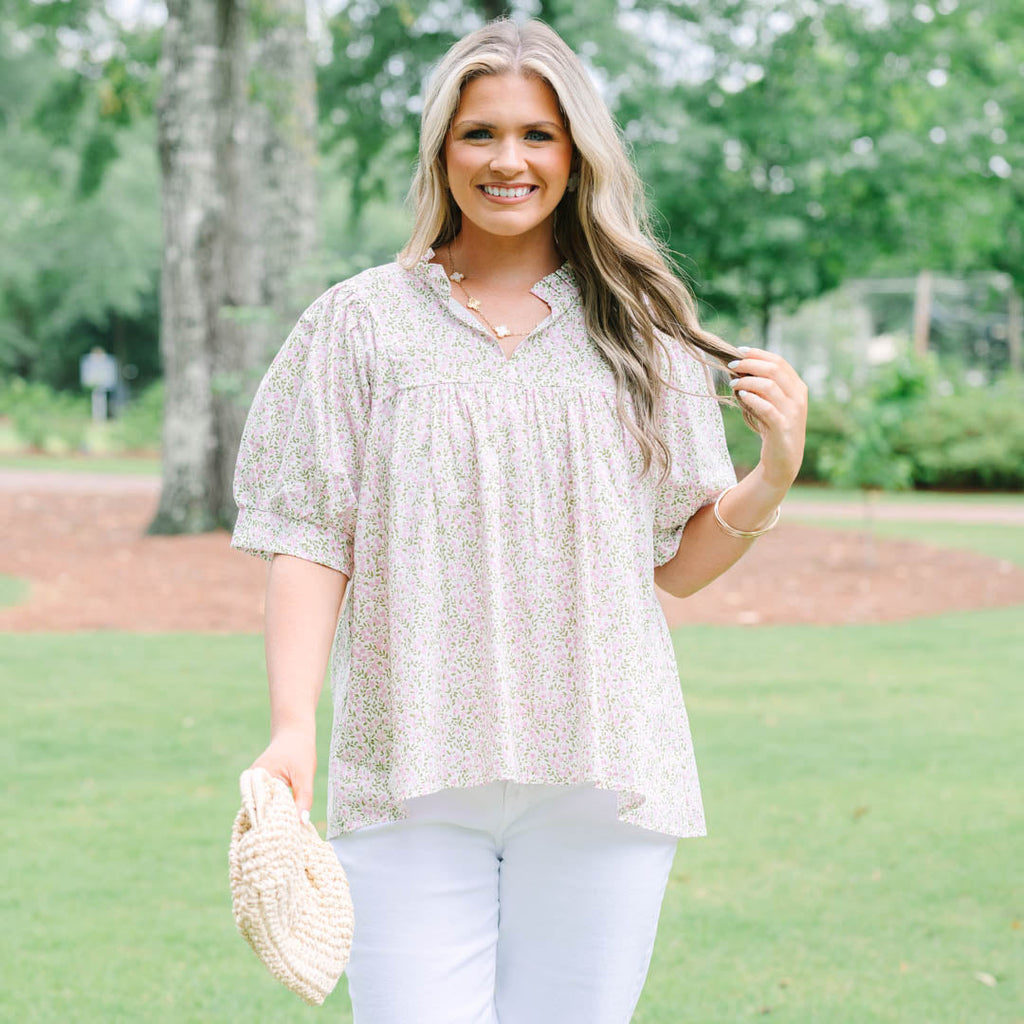 Forever Charming Top, Pink Mix