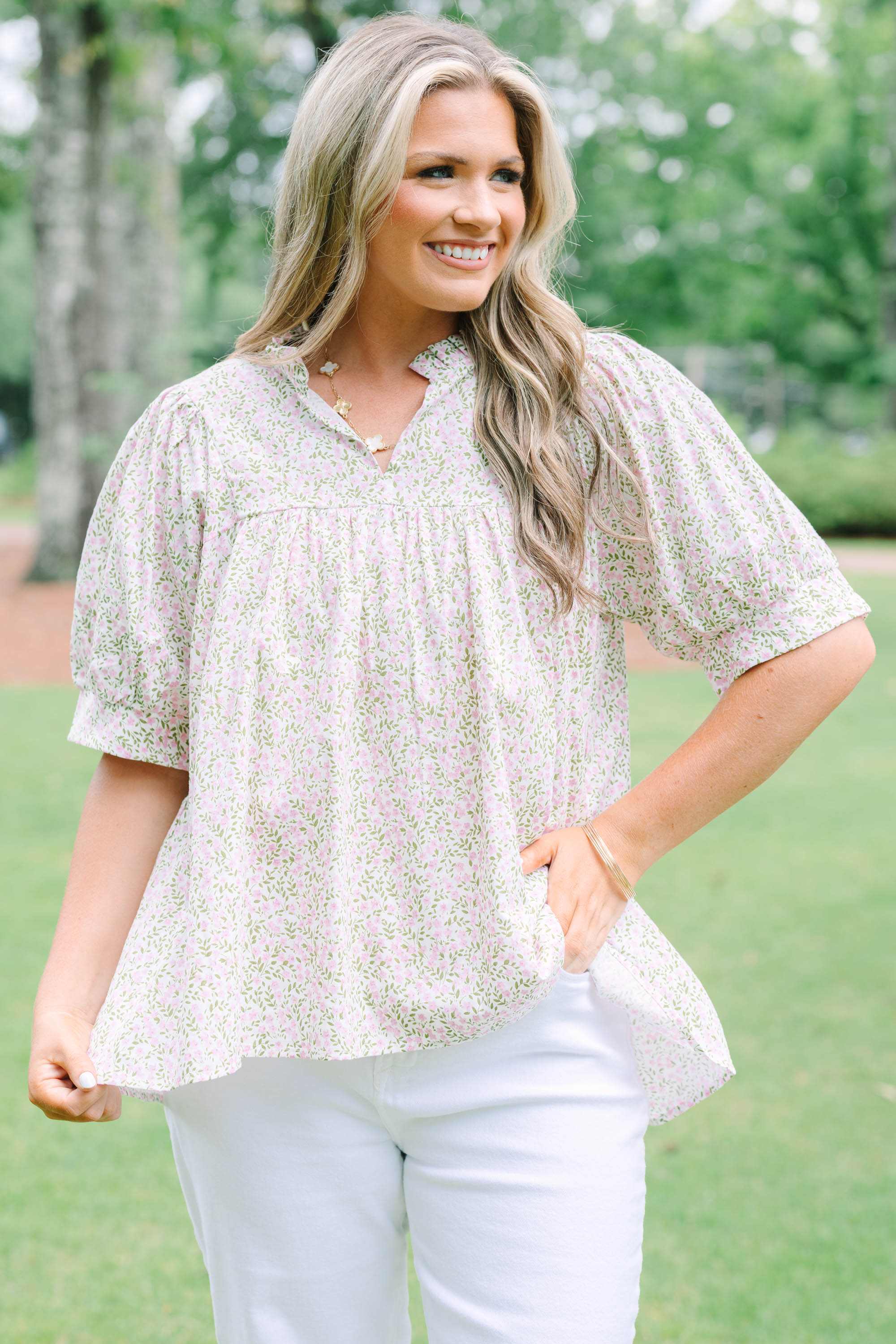 Forever Charming Top, Pink Mix