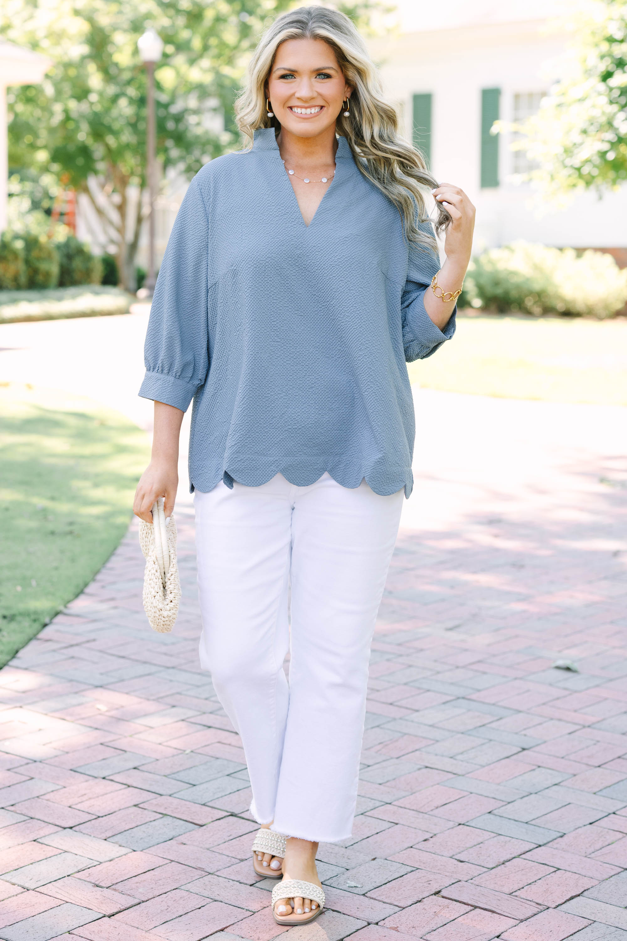 Forever In Mind Top, Steel Blue