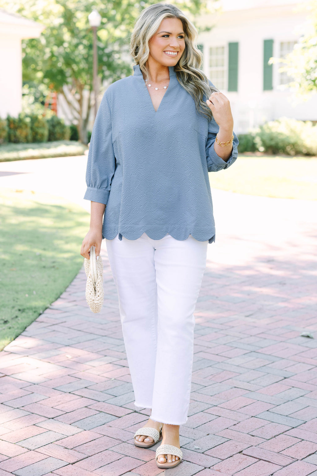 Forever In Mind Top, Steel Blue