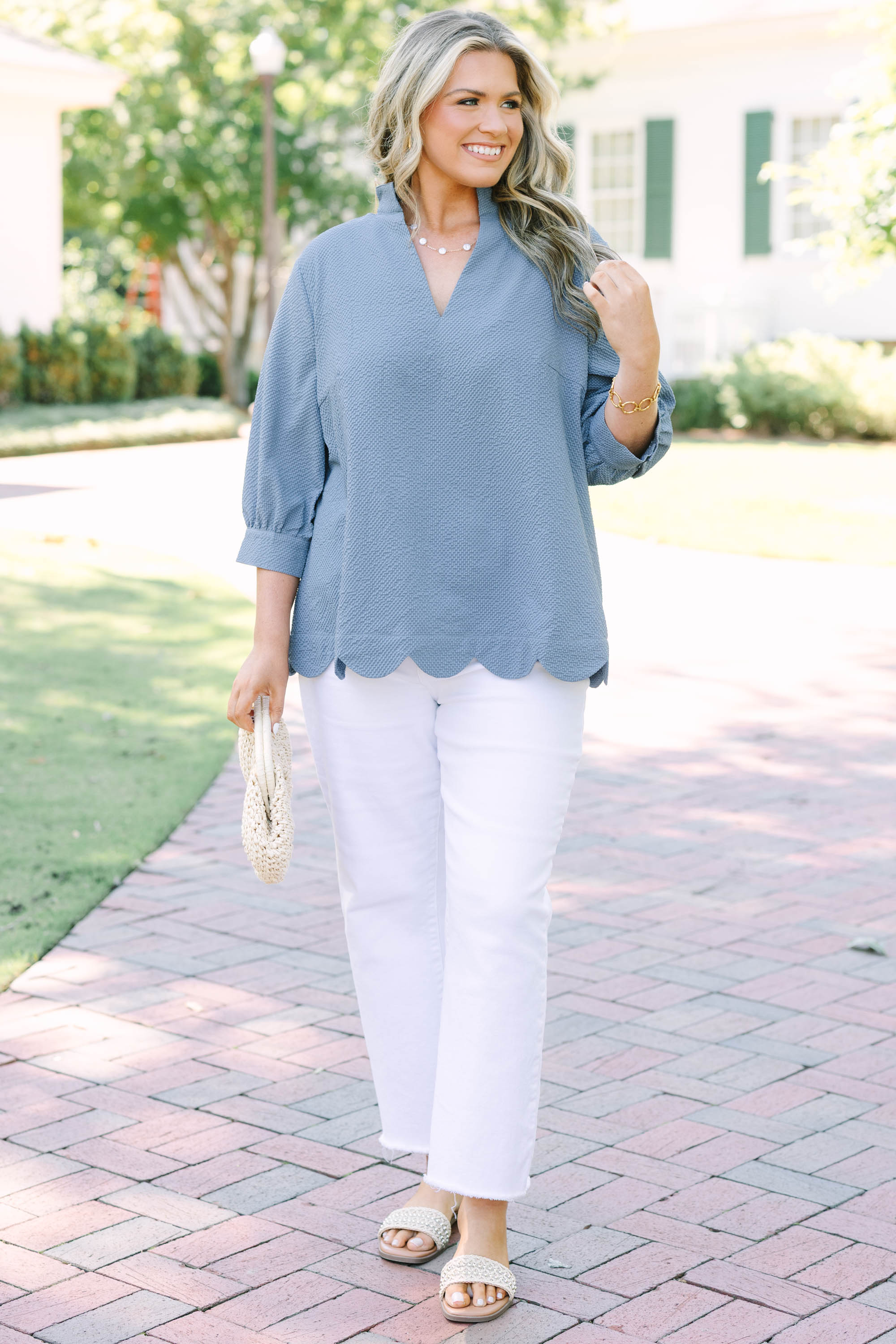 Forever In Mind Top, Steel Blue