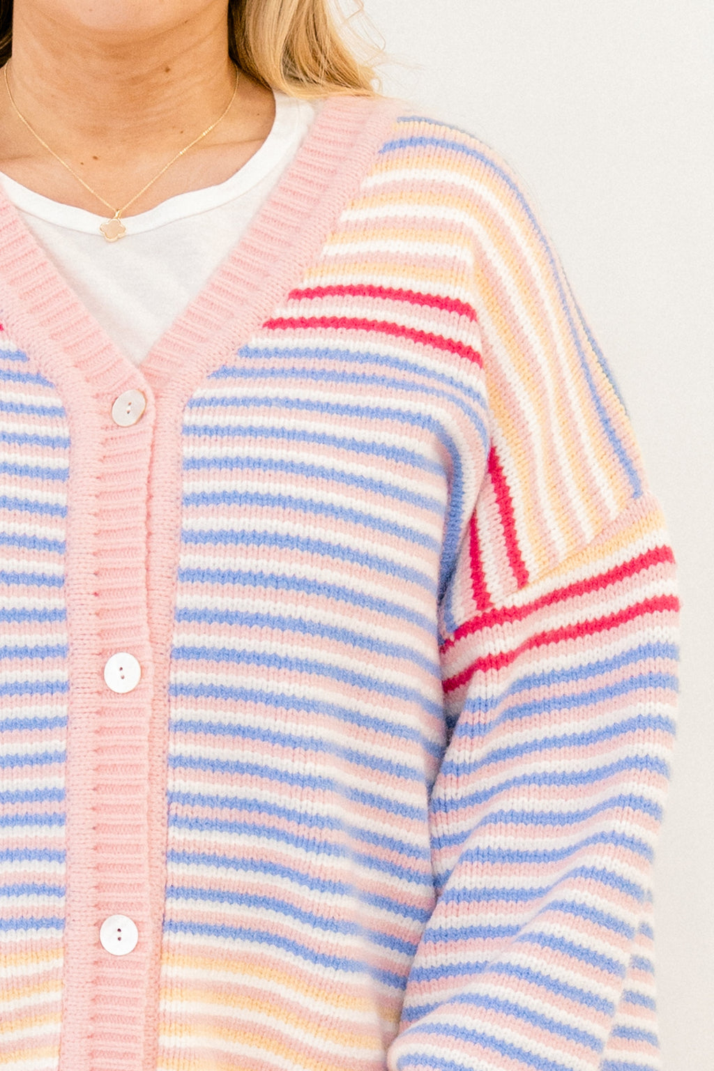 Found Love Cardigan, Pink Multi
