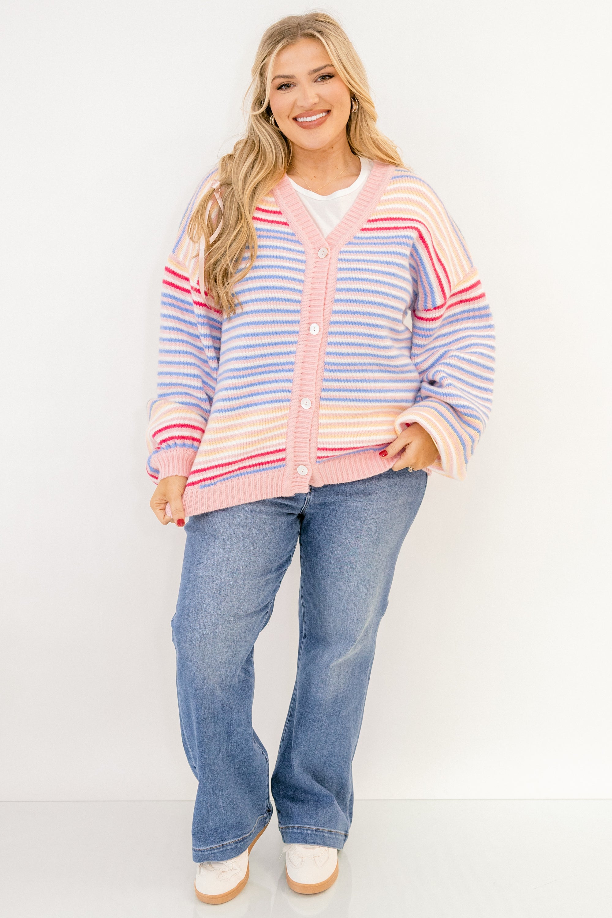 Found Love Cardigan, Pink Multi
