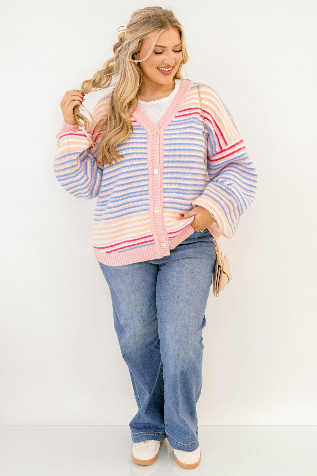 Found Love Cardigan, Pink Multi