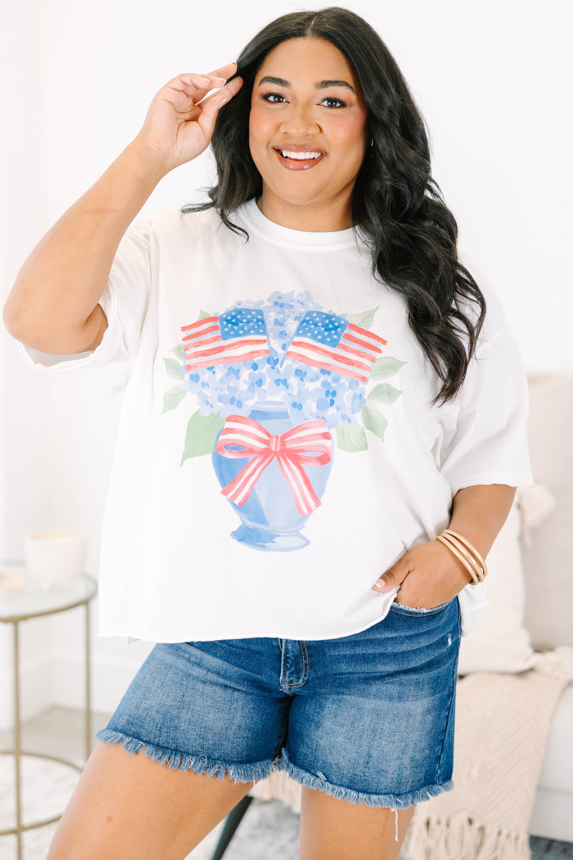 Fourth On The Coast Vintage Wash Tee, White