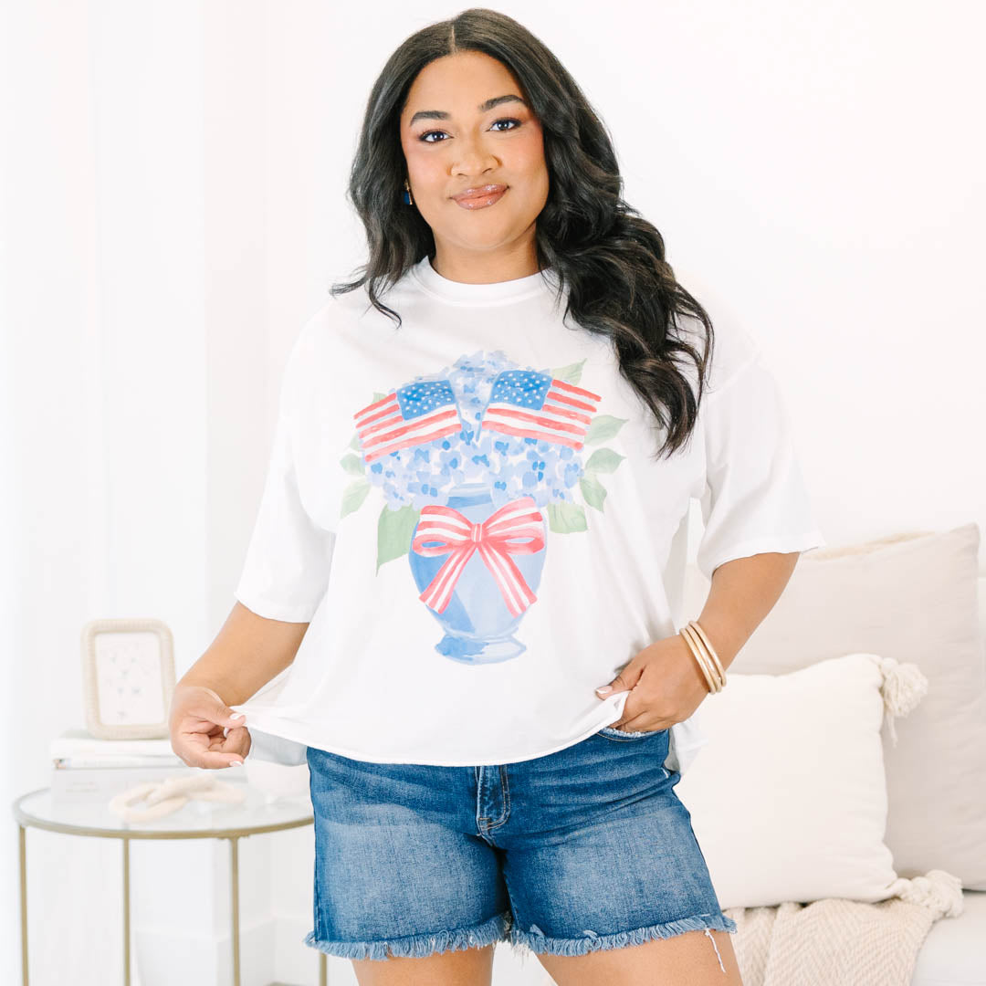 Fourth On The Coast Vintage Wash Tee, White
