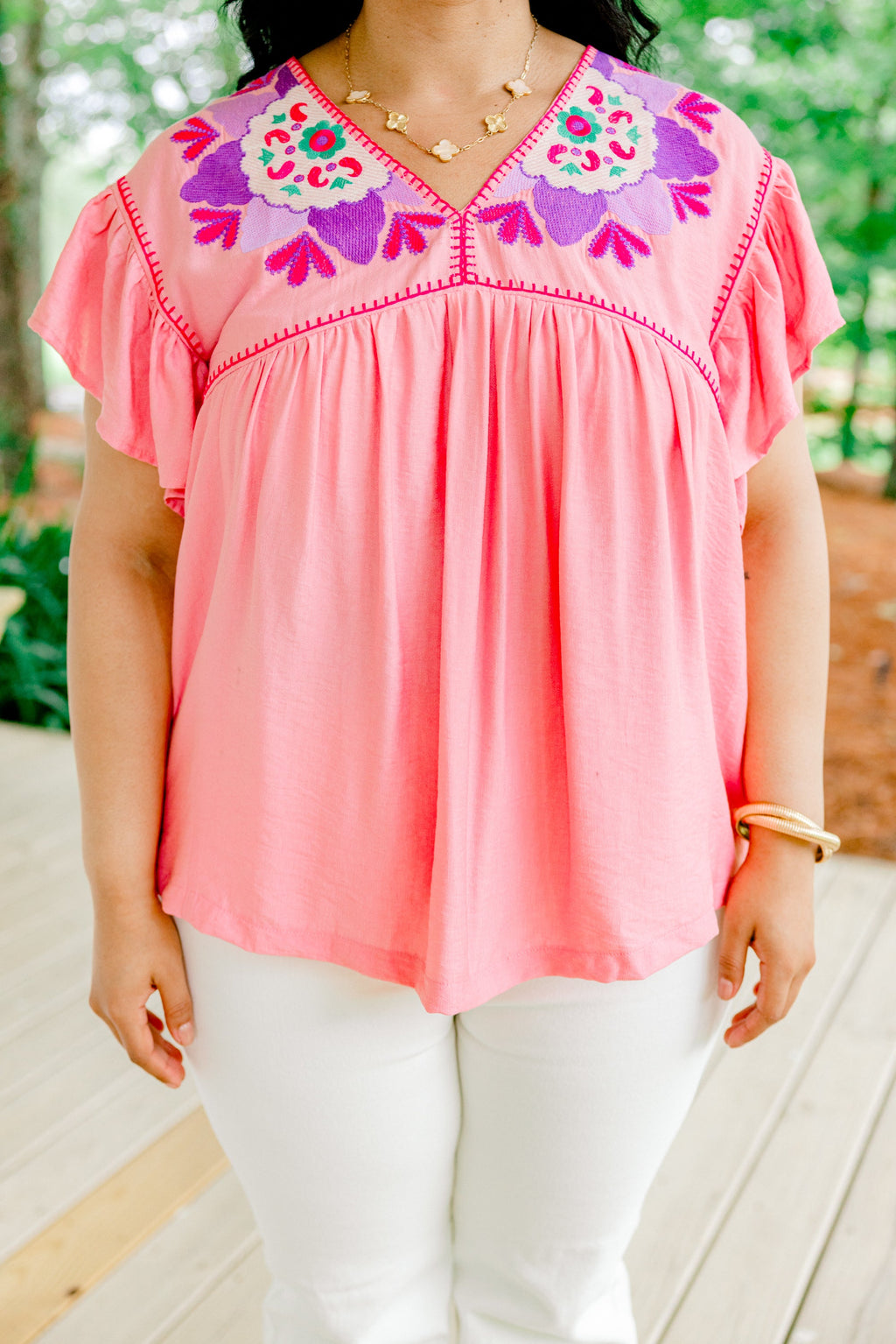 Fresh Picked Florals Top, Light Pink