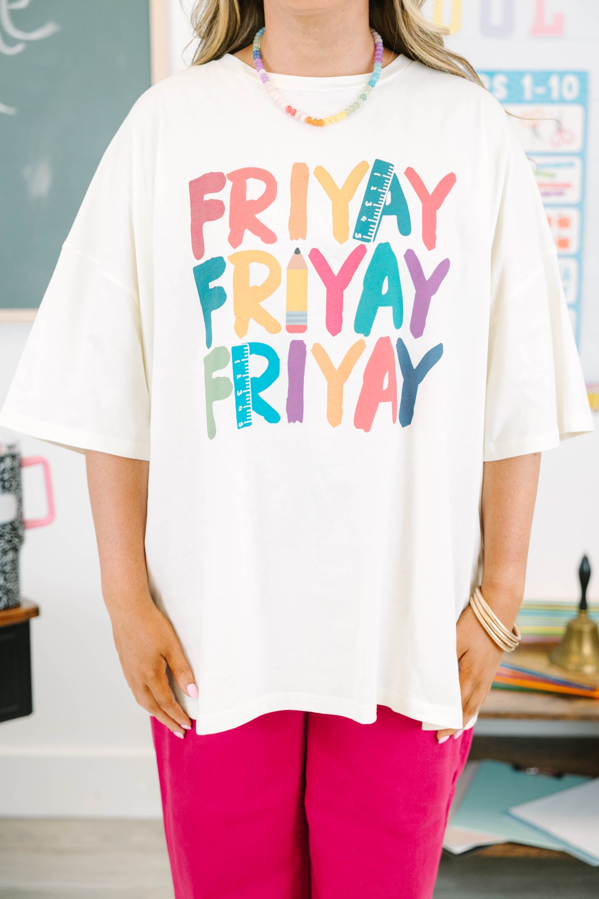 Friyay Boyfriend Tee, Ivory
